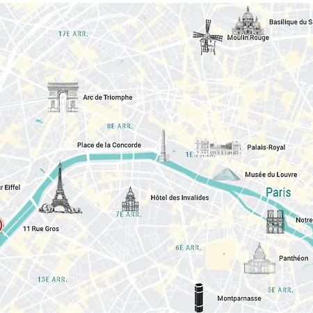 2 Bedrooms Near Tour Eiffel Free Parking High Security Paris